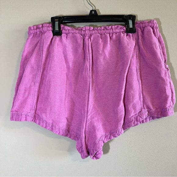✨ Free People Mirella Drawstring Shorts Linen Blend Pink Purple Small - Picture 6 of 13